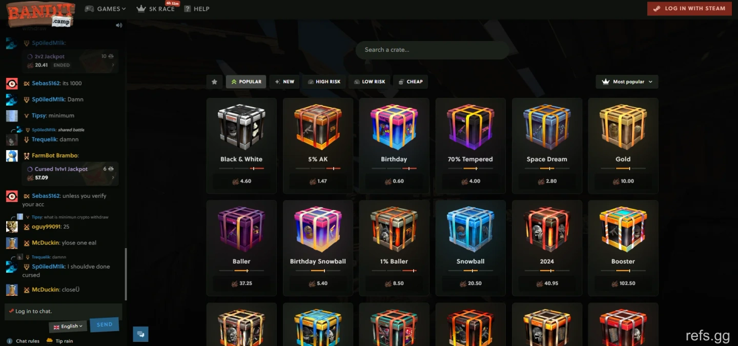 BanditCamp Crate Unboxing screen on September 4, 2026