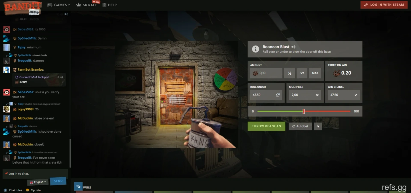 BanditCamp Beancan Blast screen on September 4, 2026