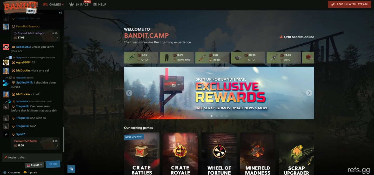 BanditCamp Spinner Battles screen on September 4, 2026