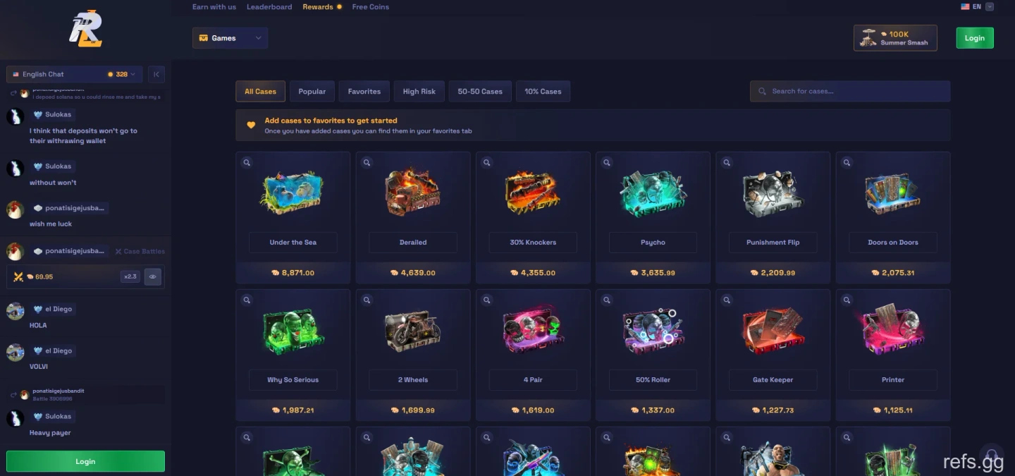 RustyLoot Case Opening screen on September 4, 2026