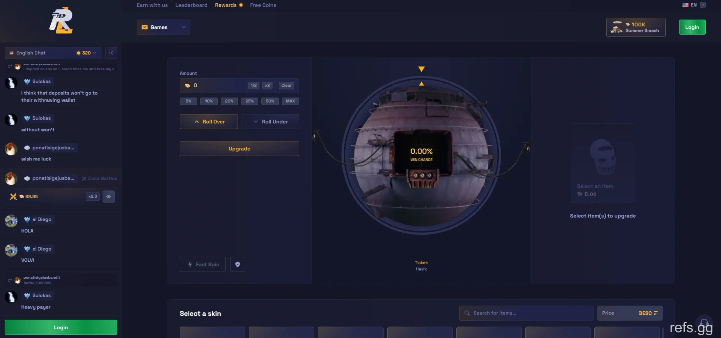 RustyLoot Upgrader screen on September 4, 2026