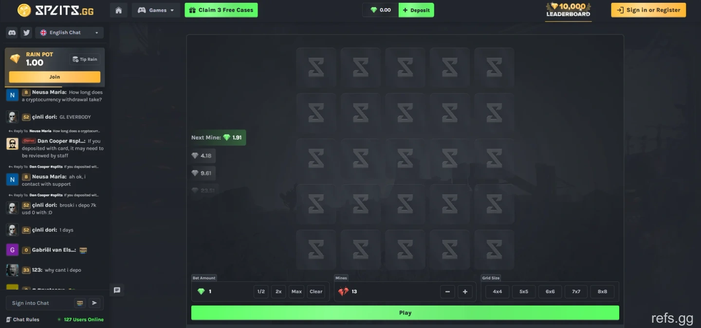 Splits Mines screen on September 4, 2026